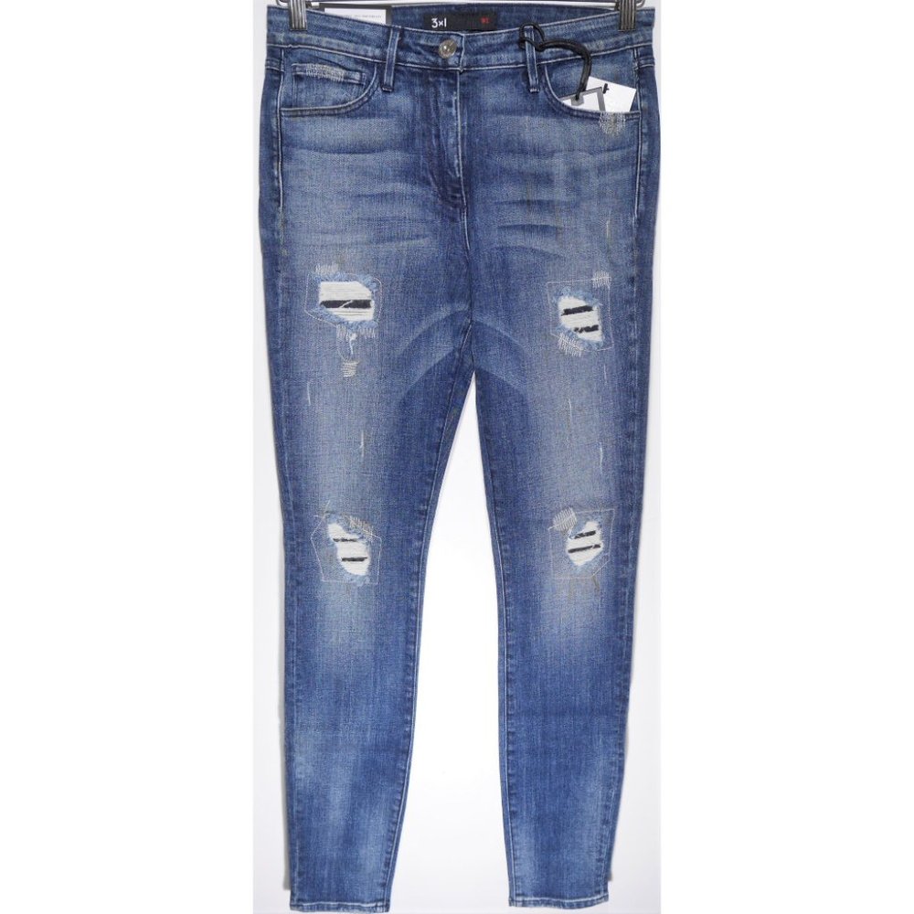 3x1 W3 High Rise Skinny Jean in Cypress (Mended)